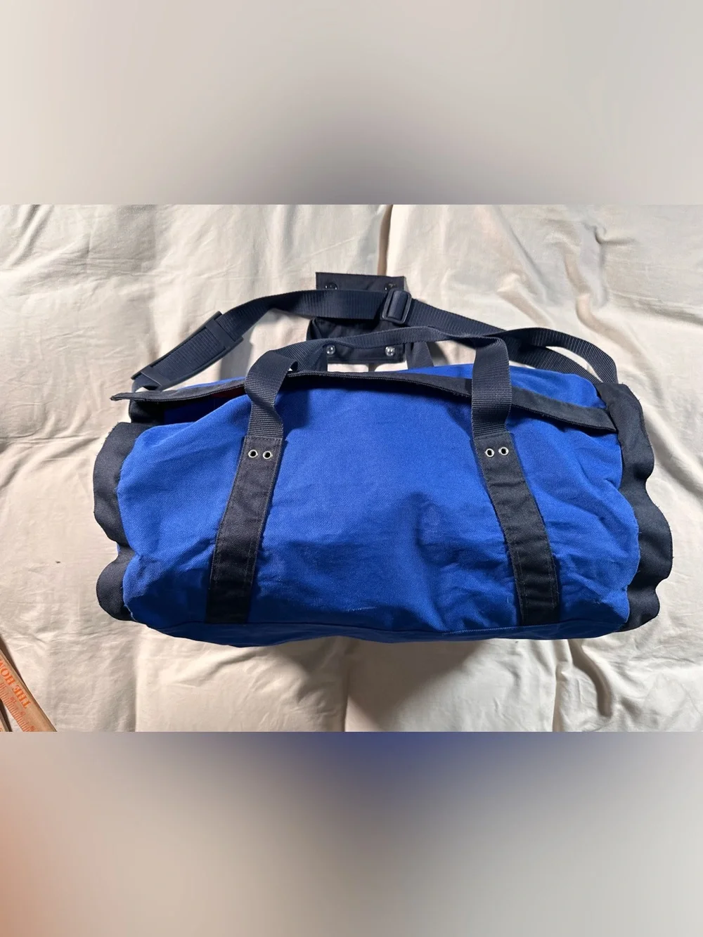 Polo Sport Cylinder Retro Y2K Blue Duffle Bag 2000s Gym Travel Bag Vintage 90s